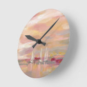 クリムゾン波 ラウンド壁時計 (傾斜)