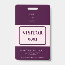 クリムゾン王室のバーコードビジターカードのサンプル バッジ