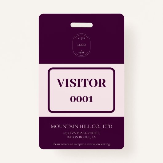 クリムゾン王室のバーコードビジターカードのサンプル バッジ (正面)