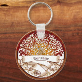 クリムゾン系図学ファミリーツリーキーチェーン キーホルダー (正面)