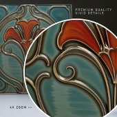 クリムゾン開花アールヌーボー タイル