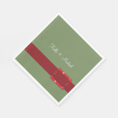 クリムゾン&エバーグリーン結婚クリスマス スタンダードランチョンナプキン (角)