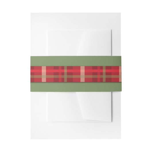 クリムゾン&エバーグリーン結婚クリスマス 招待状ベリーバンド (正面例)