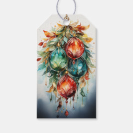 クリムゾン&エメラルド調和：フュージョンレッド&グリーン ギフトタグ