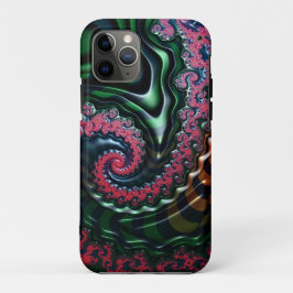 クリムゾン エメラルド マンデルブロ iPhone 11 PROケース