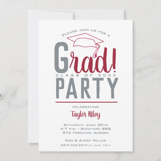 クリムゾン・グレー卒業パーティー 招待状 (正面)