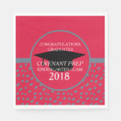 クリムゾン・グレー幼稚園の卒業式パーティー スタンダードランチョンナプキン (正面)