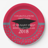 クリムゾン・グレー幼稚園の卒業式パーティー ペーパープレート (正面)