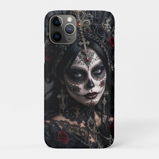 クリムゾン・ゴシック・カラベラ - ブラックローズ Case-Mate iPhoneケース (裏)
