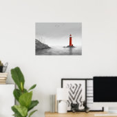 「クリムゾン・ビーコン」アートポスター ポスター (ホームオフィス)