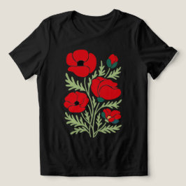 クリムゾン・ブルーム 女性用 抽象ポピーTシャツ トライブレンドＴシャツ