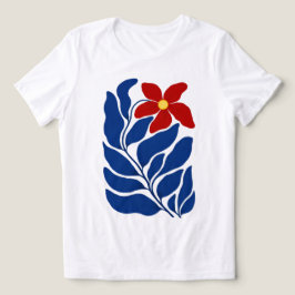 クリムゾン・ブルーム 女性用 抽象的フラワープリントTシャツ トライブレンドＴシャツ
