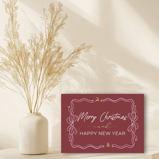 クリムゾン：弓&ツリーズドードルズホリデーフォールディングカード カード