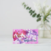 クリムゾン，薄紫，ピンク抽象芸術名刺 名刺 (スタンド正面)