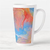 クリムゾン、赤面、青、金ゴールドマーブルアルコールインク カフェラテマグ (右)