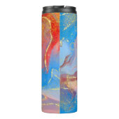 クリムゾン、赤面、青、金ゴールドマーブルアルコールインク タンブラー (裏面)