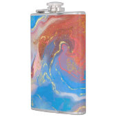 クリムゾン、赤面、青、金ゴールドマーブルアルコールインク フラスク (左)