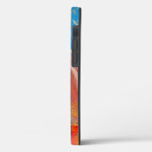 クリムゾン、赤面、青、金ゴールドマーブルアルコールインク Case-Mate iPhoneケース (裏面 / 左)