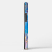 クリムゾン、赤面、青、金ゴールドマーブルアルコールインク Case-Mate iPhoneケース (裏面 / 右)