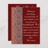 クリムゾンw/カラータリス結婚ズのサンキューカード 招待状 (正面/裏面)