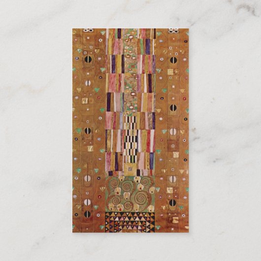クリムトによるストックレット・フリージェの図案 、 モザイク・アート 名刺 (裏面)