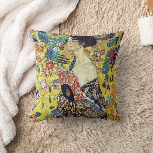 クリムトによるファンのポートレートの象徴性を用いる女性 クッション (ブランケット)
