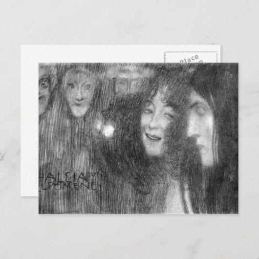 クリムトによるマスクのタリアそしてMelpomene ポストカード (正面/裏面)