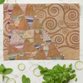 クリムトによるヴィンテージ・ヴィクトリアン・アール・ヌーボー「期待」 キッチンタオル (折り畳み)