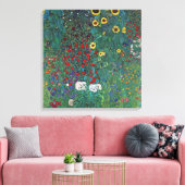 クリムトのひまわりがある農園の庭、ヴィンテージの花 キャンバスプリント (インサイチュ (リビング))