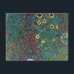 クリムトのひまわり畑、ヴィンテージ花の絵 ポストカード<br><div class="desc">クリムトの「ひまわり畑」(1905/06) は、オーストリアのシンボリズム絵画の巨匠グスタフ・クリムトによるヴィンテージ・アール・ヌーボーの花の絵画です。農場の庭での様々な花とひまわりの自然の情景を描いています。
アーティストについて:
グスタフ・クリムト(1862-1918)は、オーストリアのシンボリスト画家で、ウィーン・アール・ヌーボー運動の最も著名なメンバーの一人でした。</div>