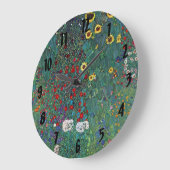 クリムトのひまわり畑、ヴィンテージ花 ラージ壁時計 (傾斜)
