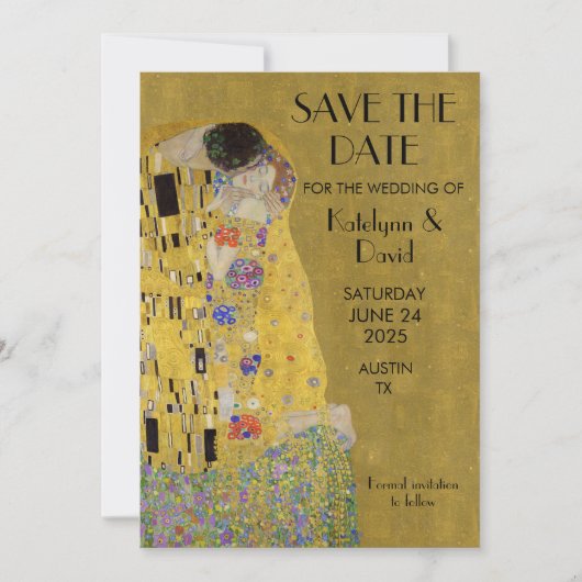 クリムトの接吻 - アール・ヌーヴォー Save the Date セーブザデート (正面)