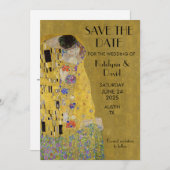 クリムトの接吻 - アール・ヌーヴォー Save the Date セーブザデート (正面/裏面)