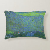 クリムトの湖畔の風景、クラシックアートヌーヴォー アクセントクッション (正面)