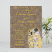 クリムトの結婚式招待状アールヌーボーによるキス 招待状 (スタンド正面)