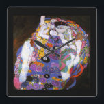 クリムトの「ヴァージン」の壁掛け時計,No.01 スクエア壁時計<br><div class="desc">私はクリムトが好きな人のためにこの壁掛け時計を作りました。</div>