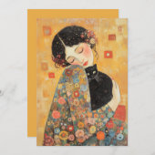 クリムトインスパイアと猫 招待状 (正面/裏面)