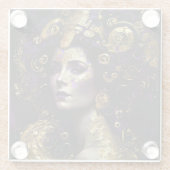 クリムトインスパイアクイーン女神ガラスコースター ガラスコースター (裏面)