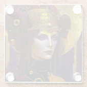 クリムトインスパイアクイーン女神ガラスコースター ガラスコースター (裏面)