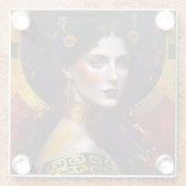 クリムトインスパイアクイーン女神ガラスコースター ガラスコースター (裏面)