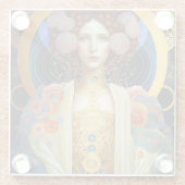 クリムトインスパイアクイーン女神ファンタジーアート ガラスコースター (裏面)