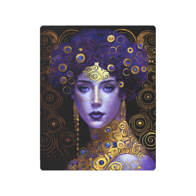 クリムトインスパイアクイーン女神メタルプリント メタルプリント (正面)