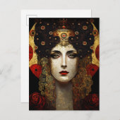 クリムトインスパイアクイーン女神 ポストカード (正面/裏面)