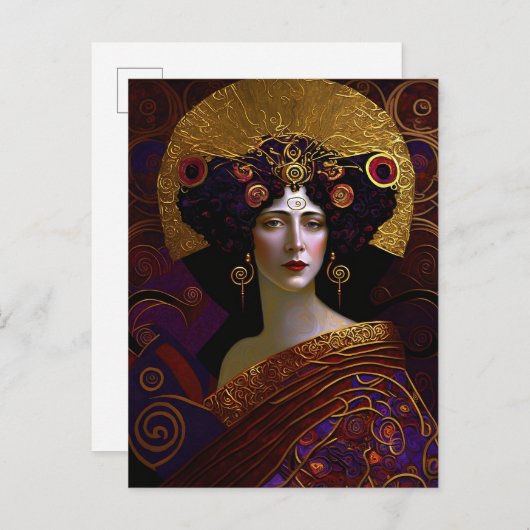 クリムトインスパイア女女神はがき ポストカード (正面/裏面)