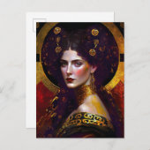 クリムトインスパイア女女神はがき ポストカード (正面/裏面)