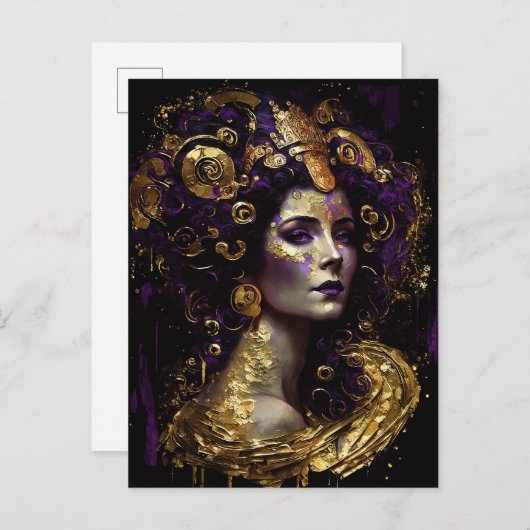 クリムトインスパイア女女神はがき ポストカード (正面/裏面)