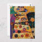クリムトインスパイア抽象芸術 ポストカード (正面/裏面)