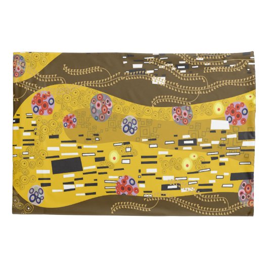 クリムトインスパイア金ゴールドアールヌーボーザキス芸術的 枕カバー (裏面)