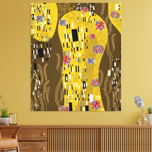 クリムトインスパイア金ゴールドパターンアールヌーボーザキス キャンバスプリント (インサイチュ (リビング))