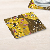 クリムトインスパイア金ゴールドパターンアールヌーボーザキス スクエアペーパーコースター (アングル)